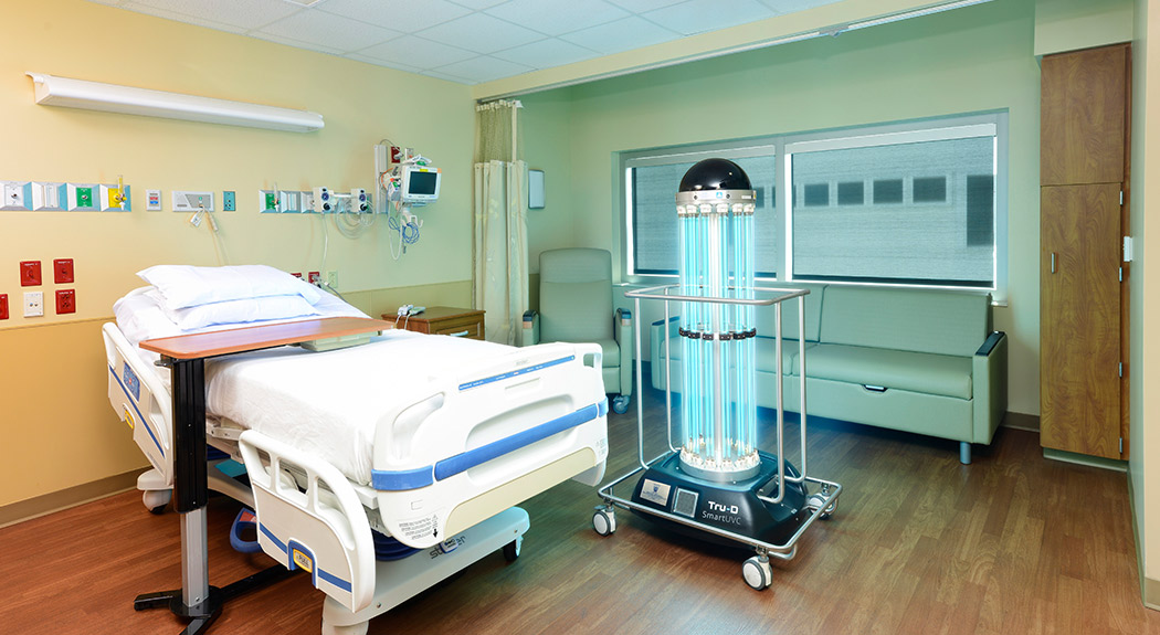 Tru-D robot inside a hospital room
